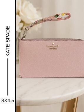 MSRP:  $184 | Kate Spade New York  Floral Leather Wristlet – Meringue Multi